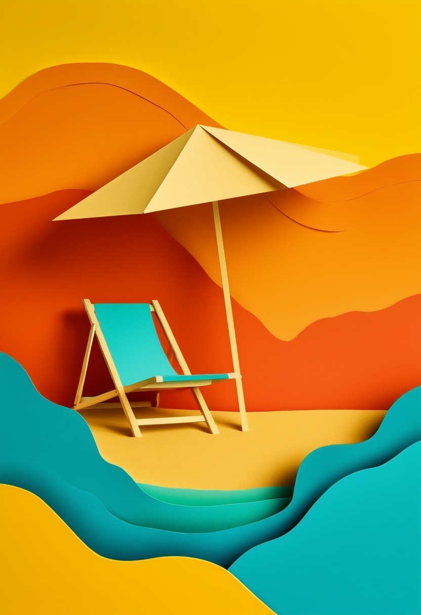 Beach Chair Umbrella Sand