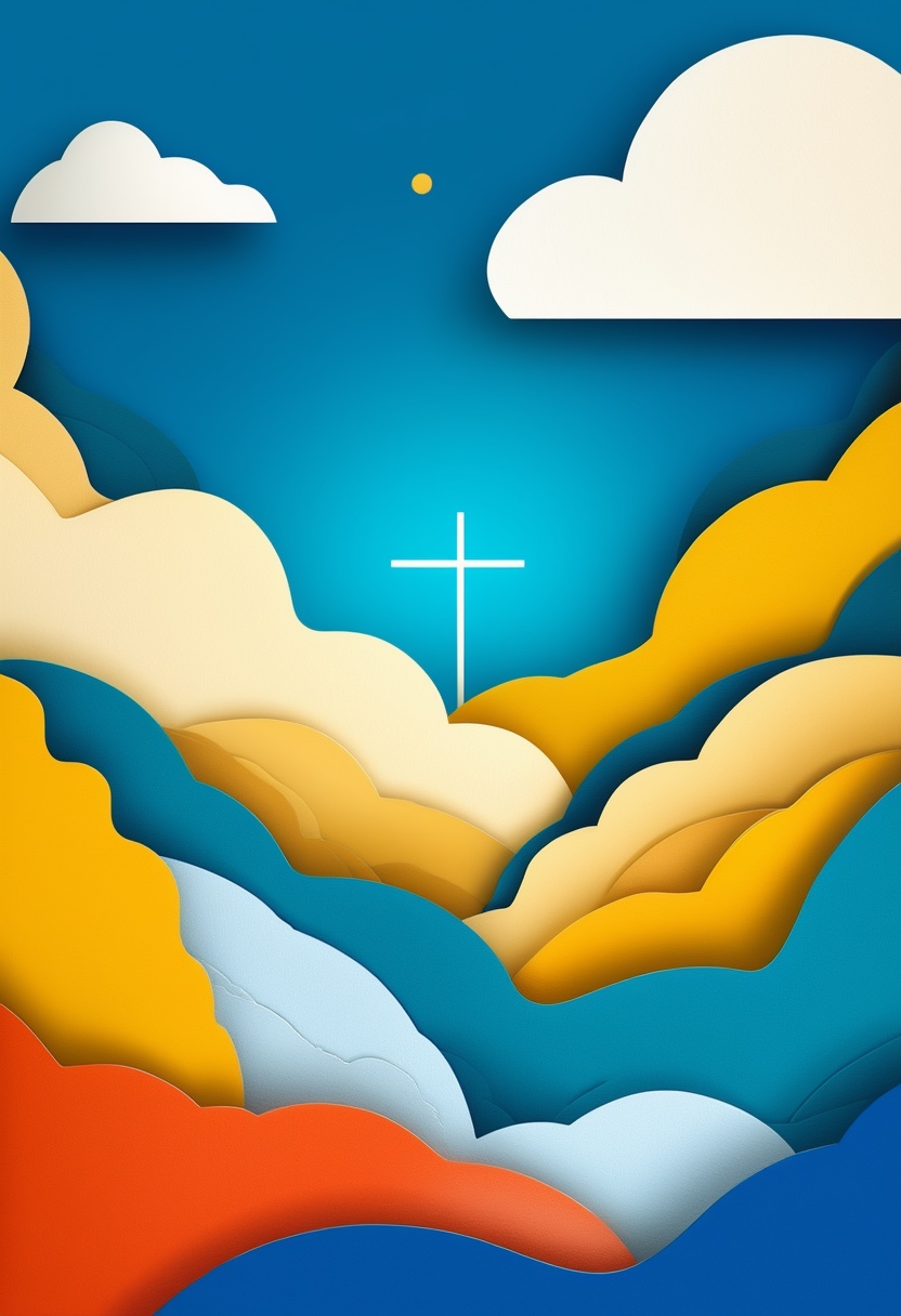 Bold Paper-Cut Cross Valley