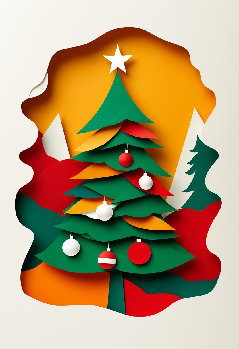 Christmas Tree in Paper Cutout