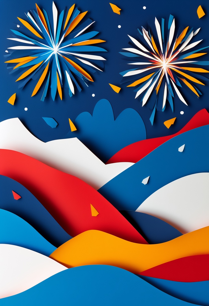 Fireworks Over Mountain Valleys