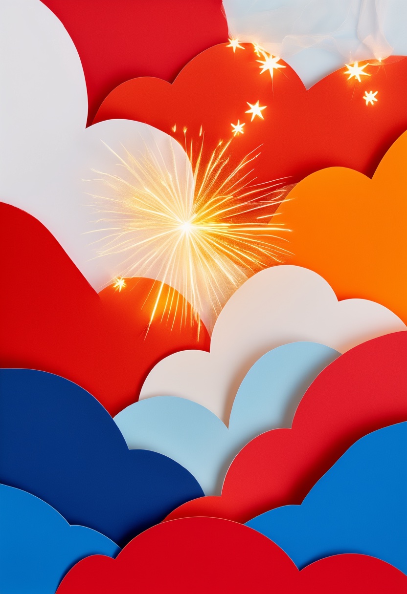 Fireworks Over Paper Clouds