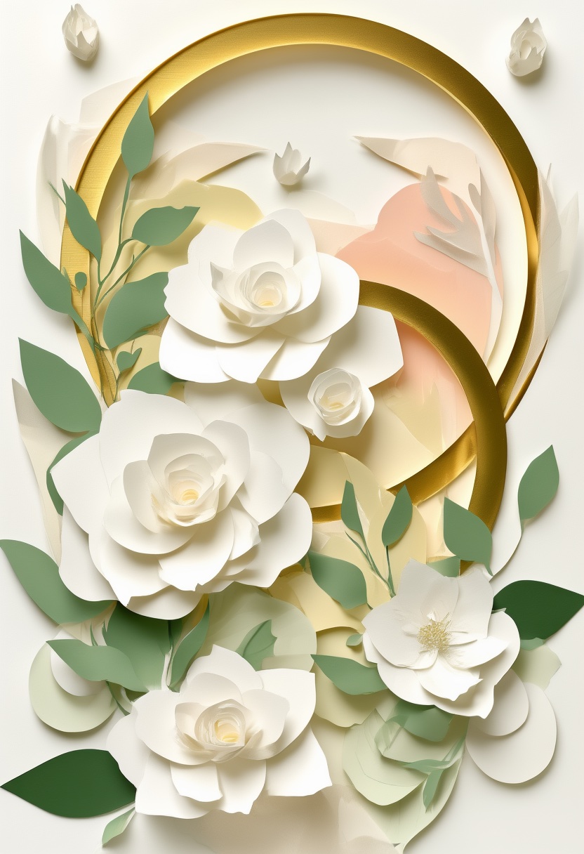 Gold Hoop Paper Blossoms