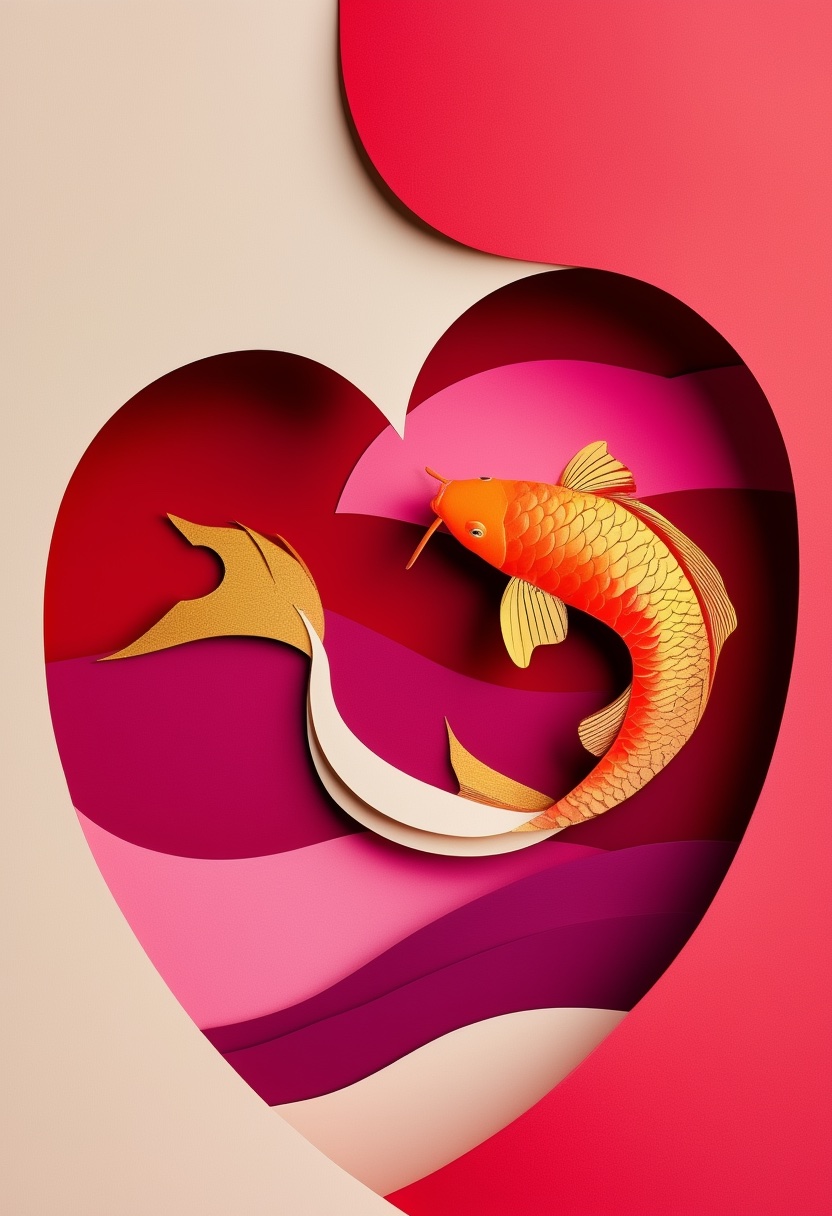 Koi Fish Heart Illusion