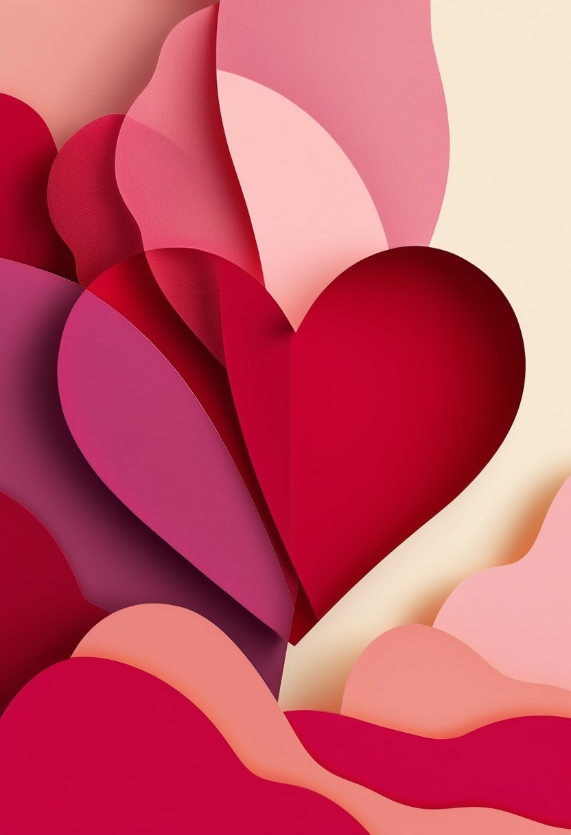 Layered Heart Collage Love