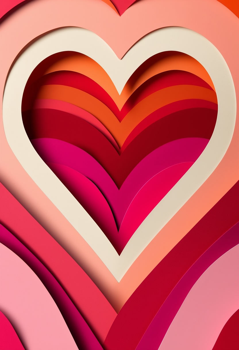 Layered Heart Cutout Collage
