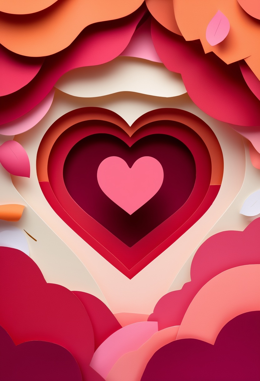 Layered Heart Petal Collage