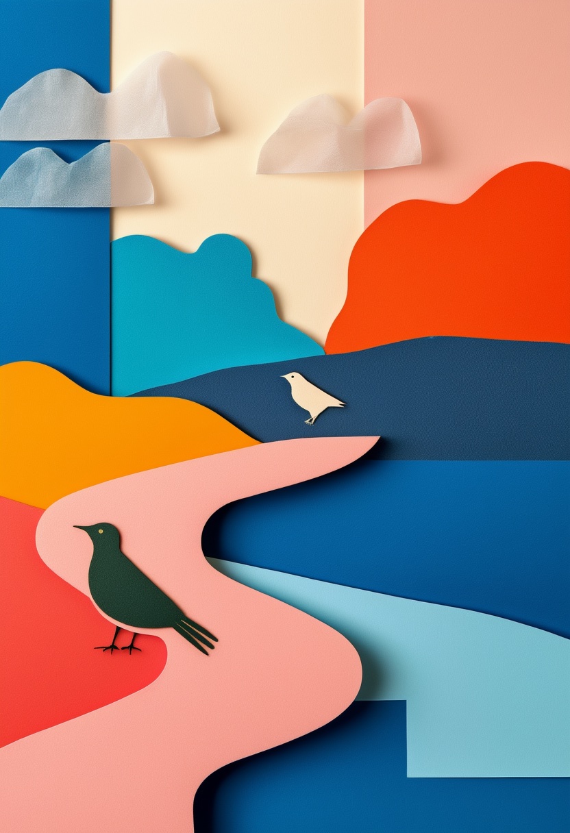 Layered Landscape Birds
