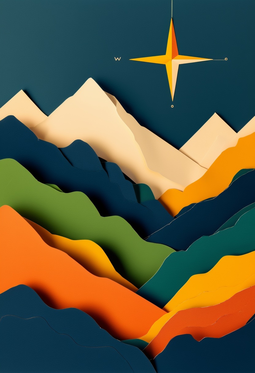 Layered Mountains Compass