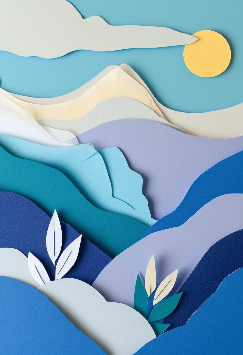 Layered Mountains Sunlight