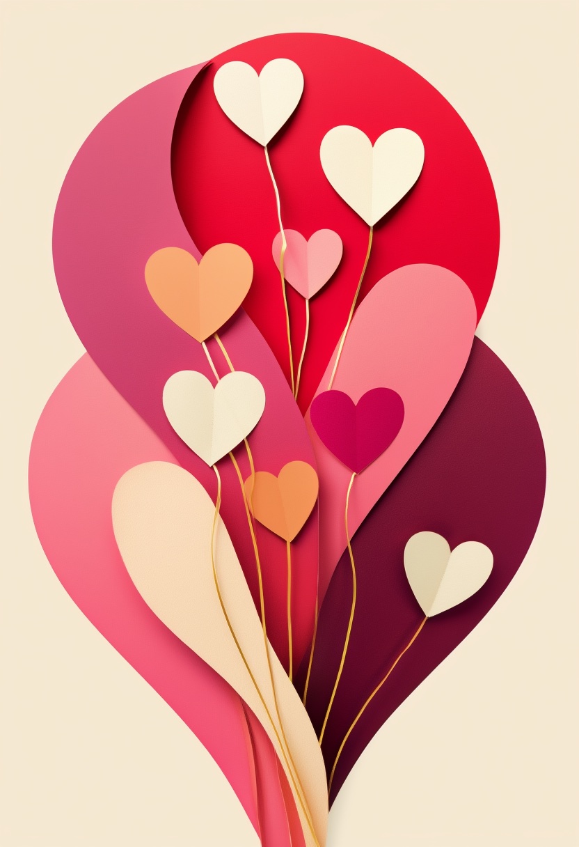 Layered Paper Heart Balloons