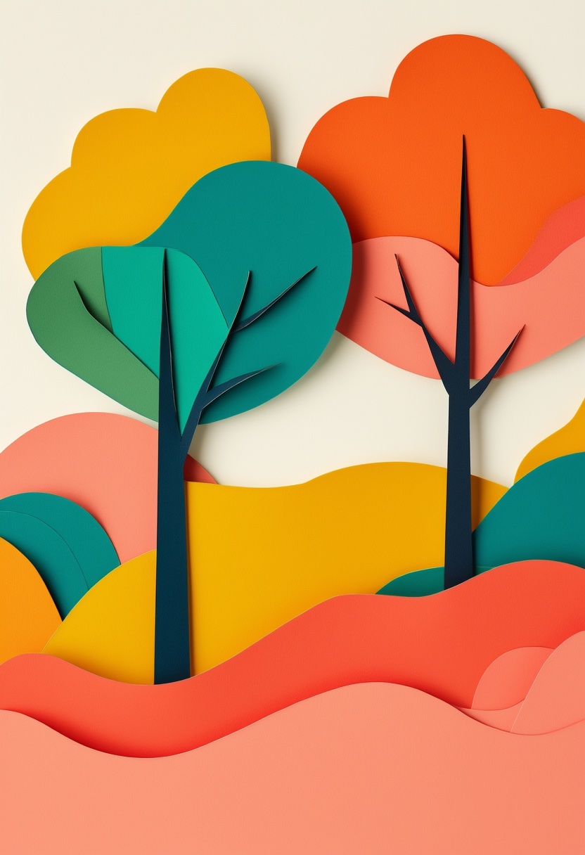 Layered Paper Trees Embrace