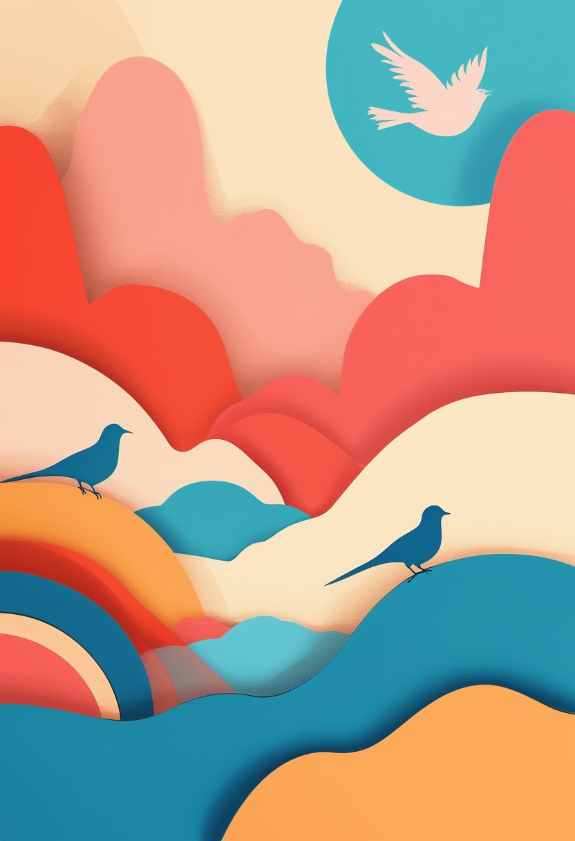 Layered Sky Birds Harmony