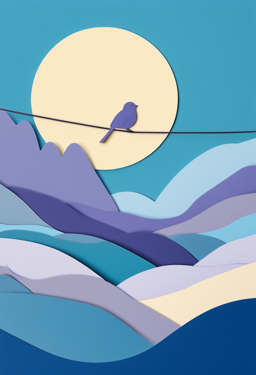Moonlit Bluebird Serenade