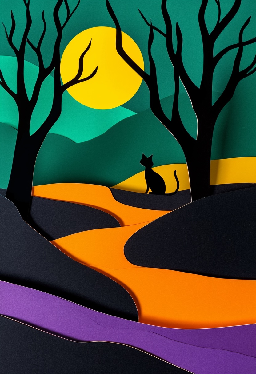 Moonlit Cat Halloween