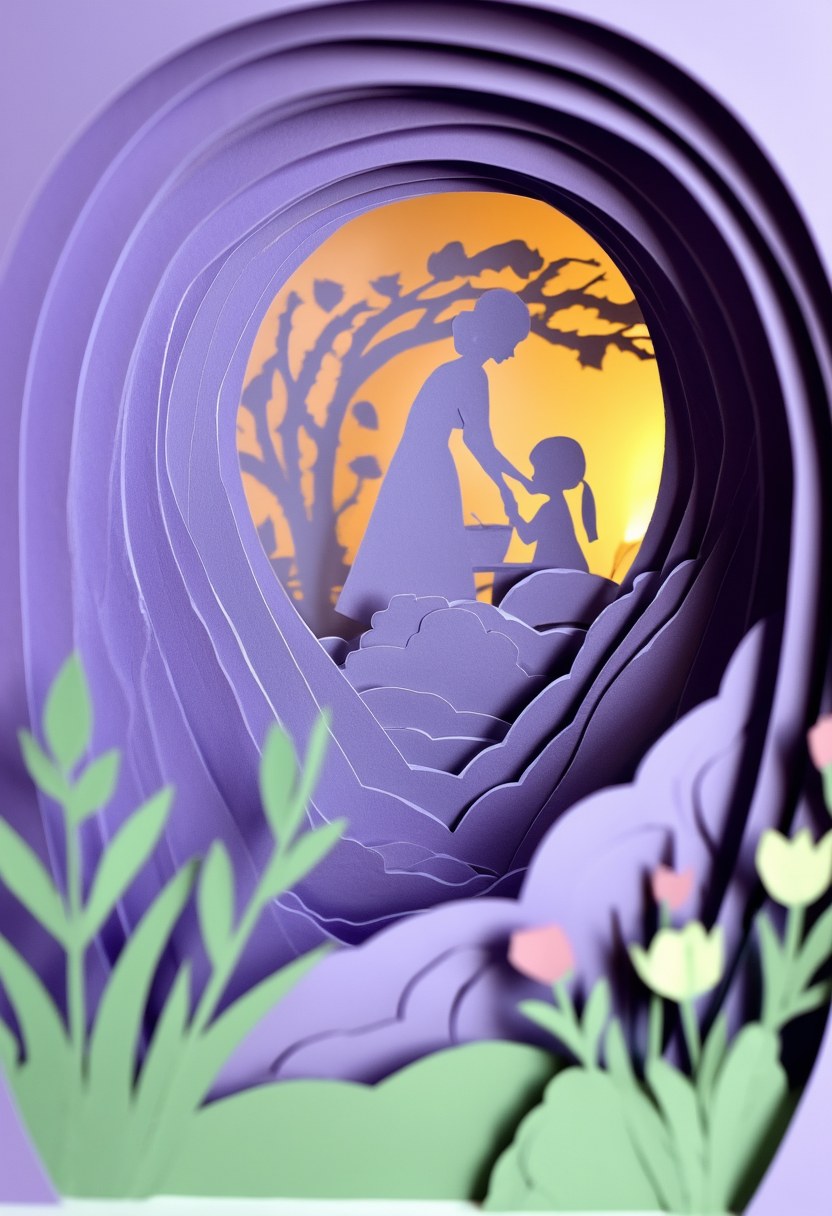Mother Daughter Bond — Mother's Day cut-paper-style greeting card