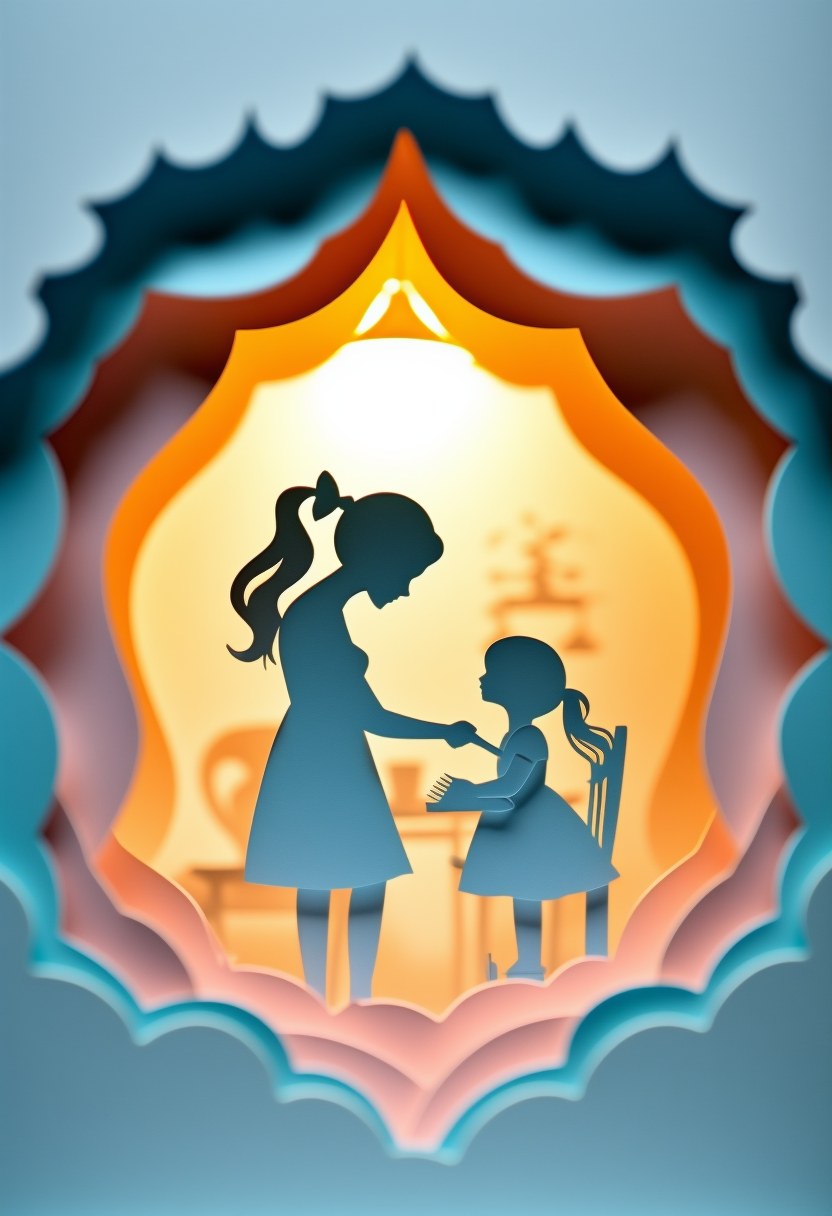 Mother Daughter Bond — Mother's Day cut-paper-style greeting card