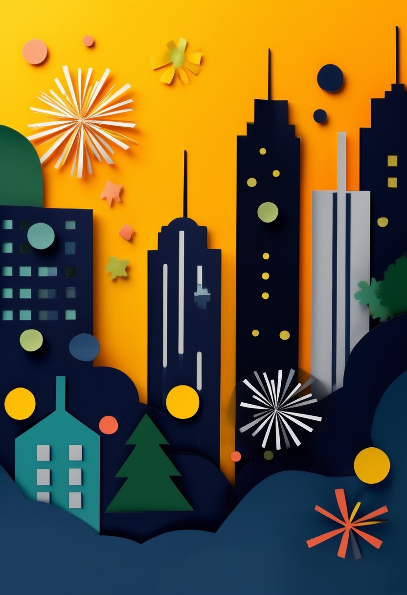 New Year's City Fireworks