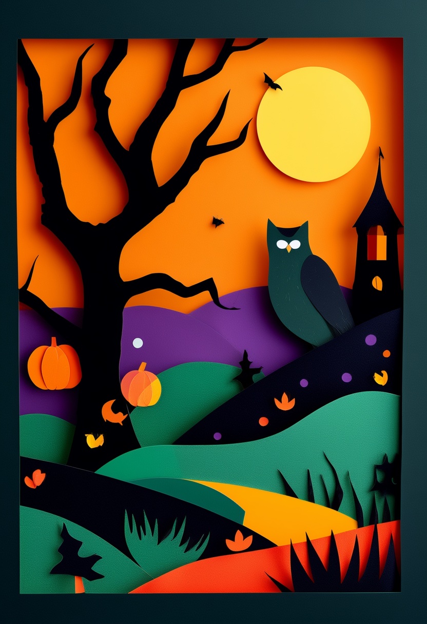 Owl Moonlit Night