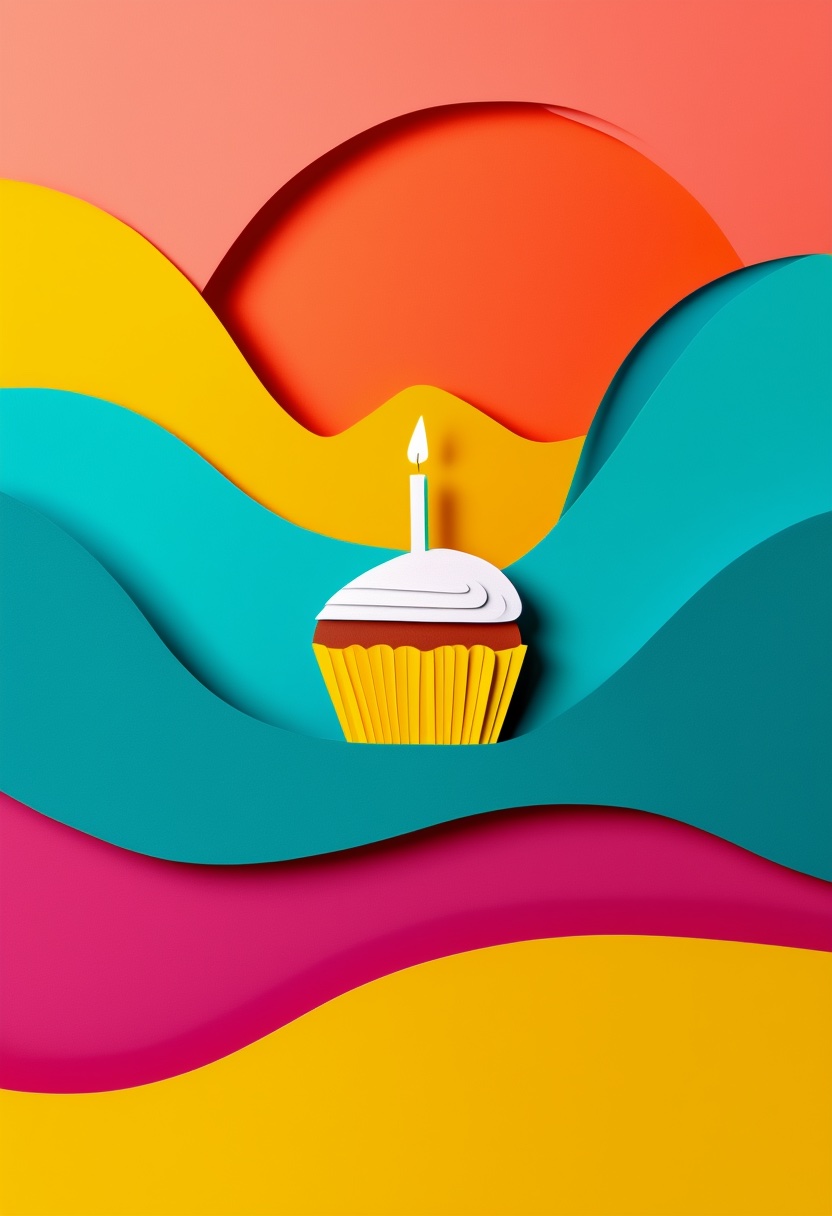 Paper-Cut Cupcake Celebration