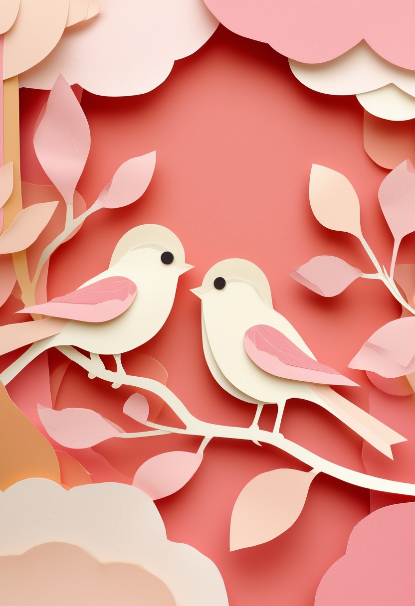 Paper Cutout Love Birds