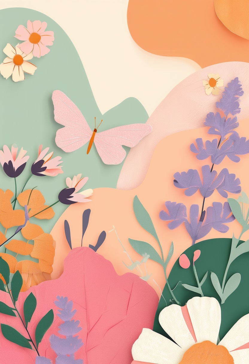Pastel Butterfly Meadow