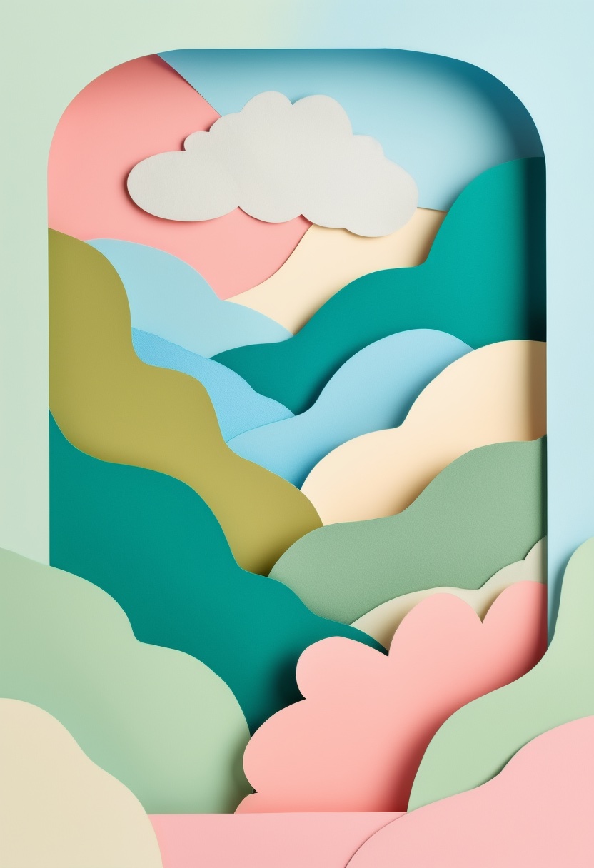 Pastel Cloudscape Collage