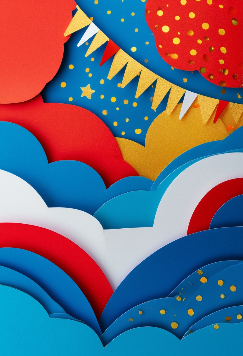 Patriotic Clouds and Bunting