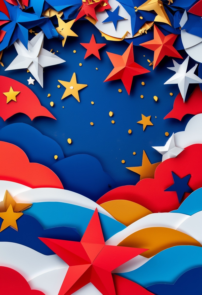 Patriotic Layered Stars Celebration