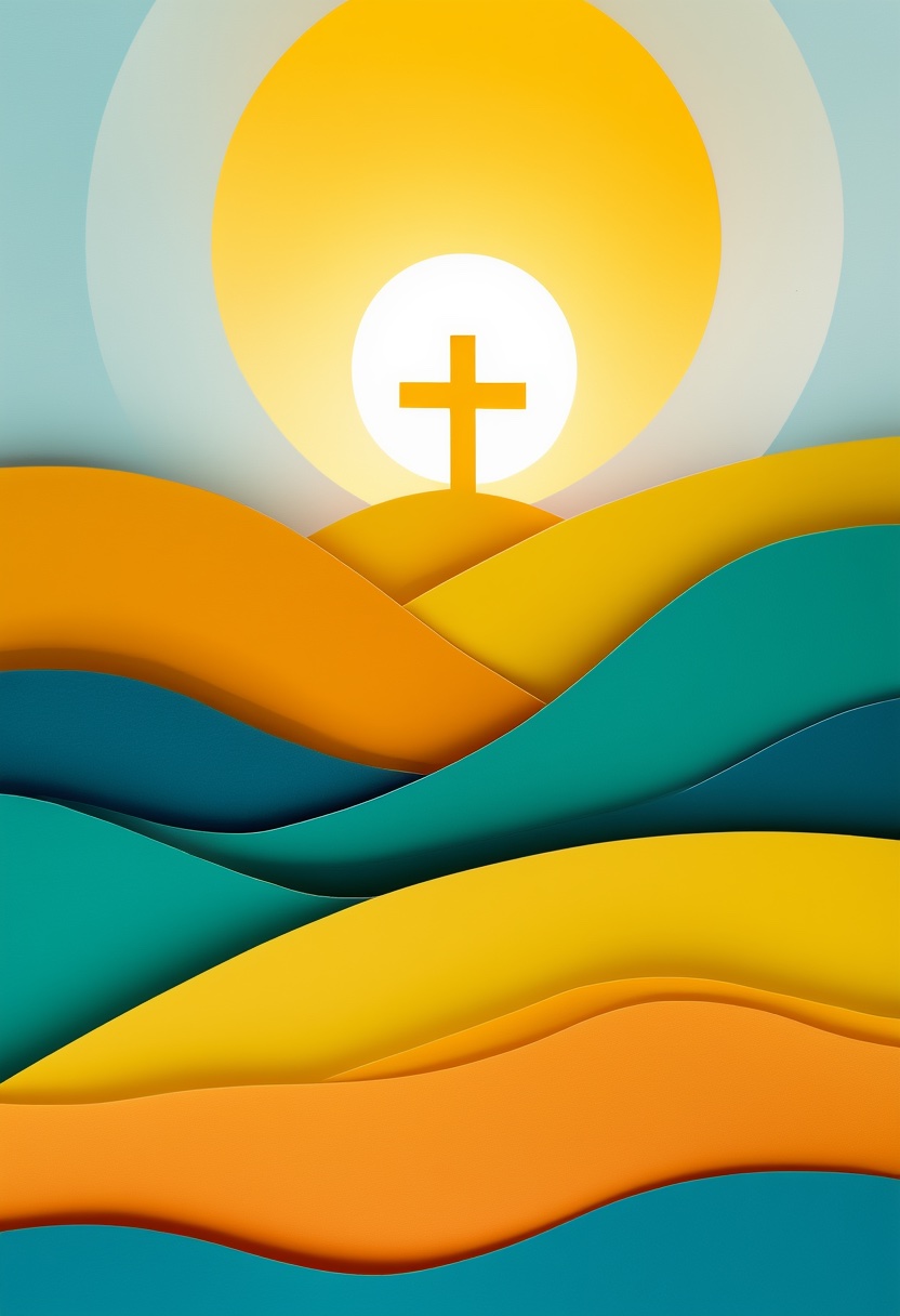 Radiant Sunrise Hill Cross