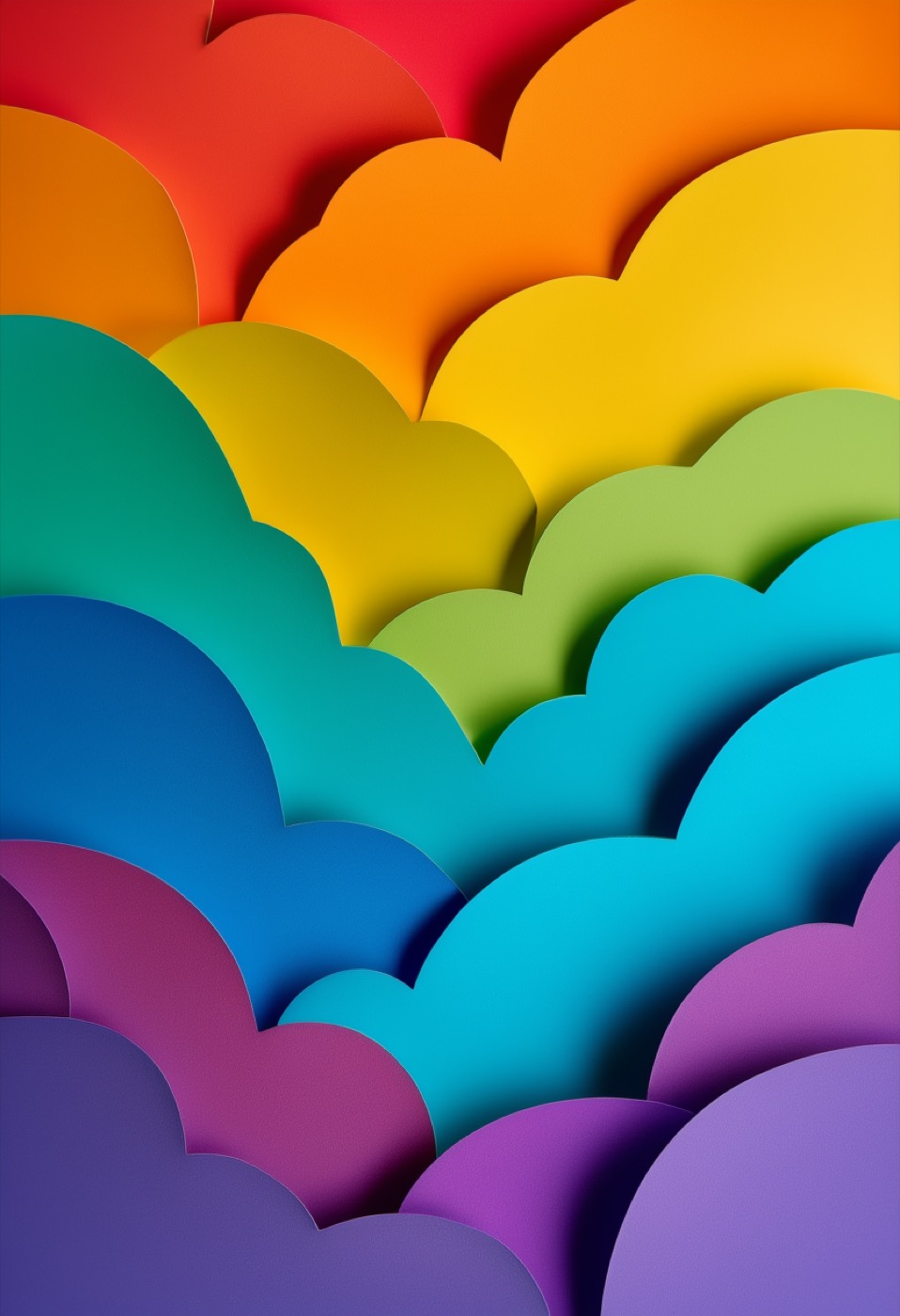 Rainbow Balloon Paper Collage — Pride cut-paper-style greeting card