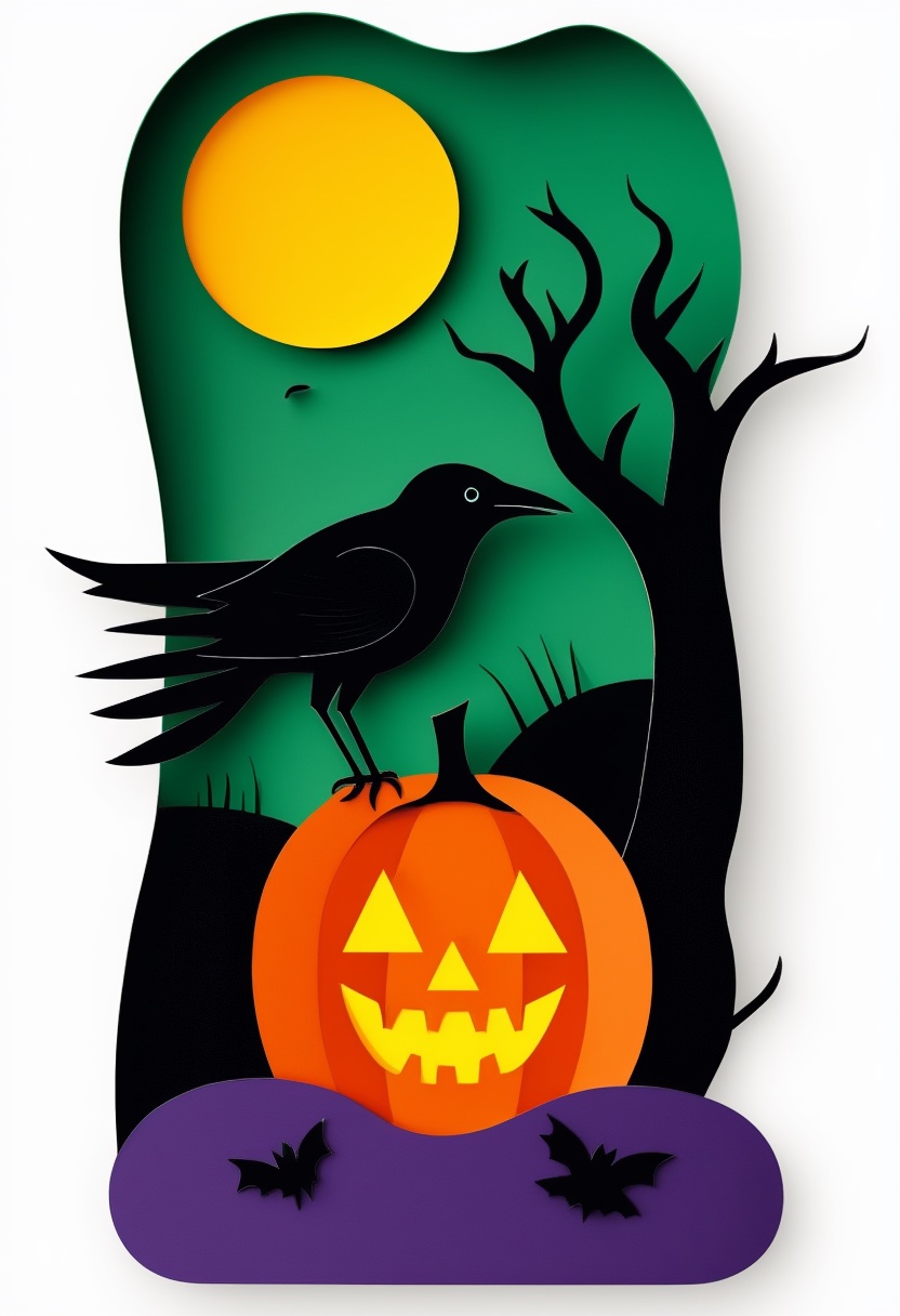 Spooky Pumpkin Crow Night