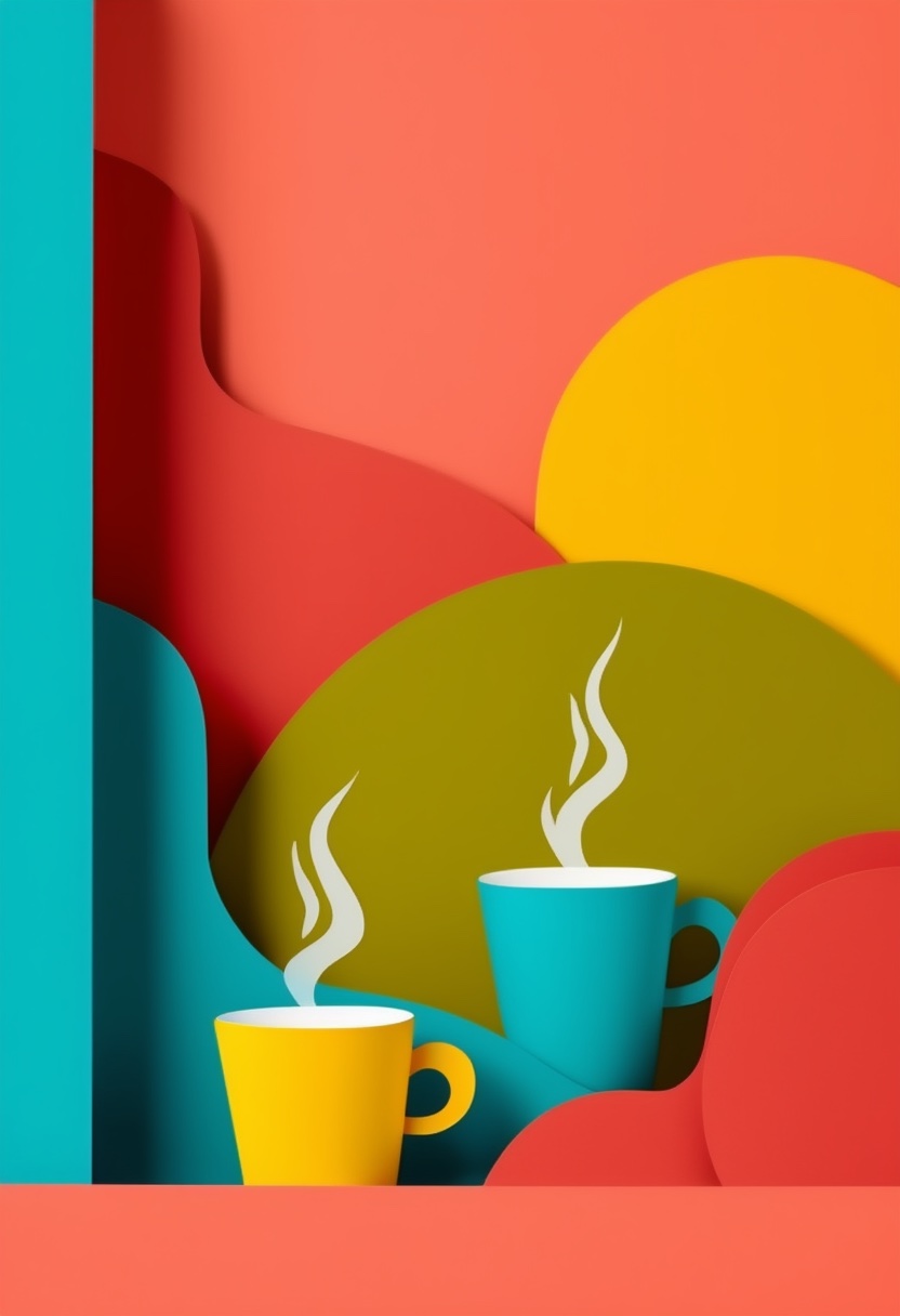 Steam-Rising Mugs Collage