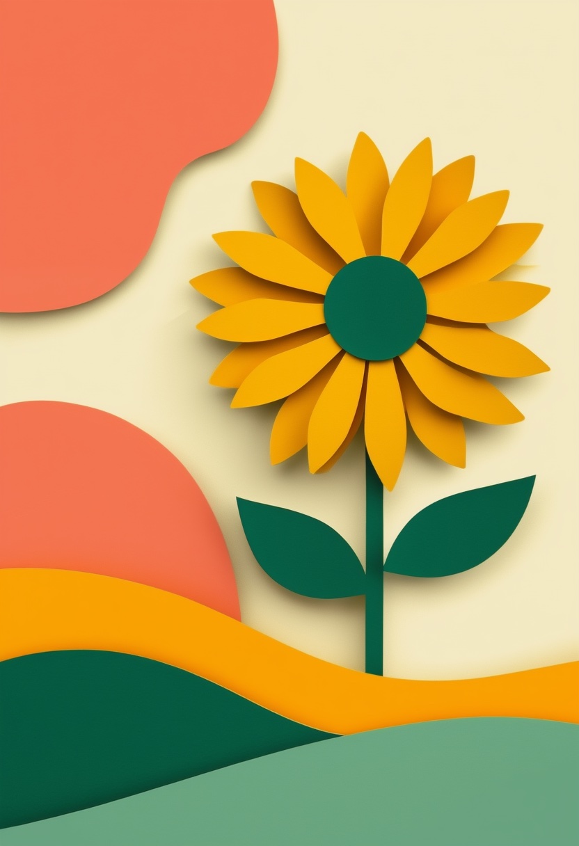 Sunflower Cut-Paper Bloom