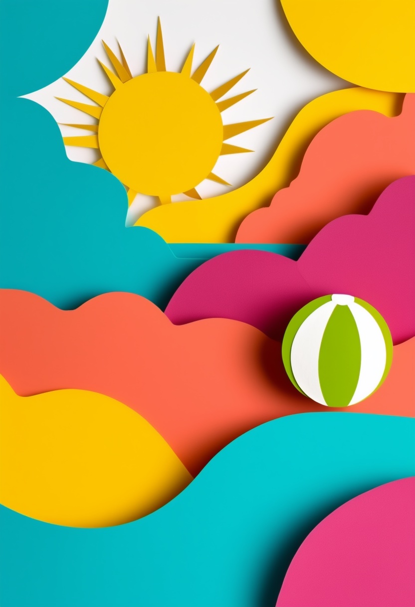 Sunlit Beach Ball Collage