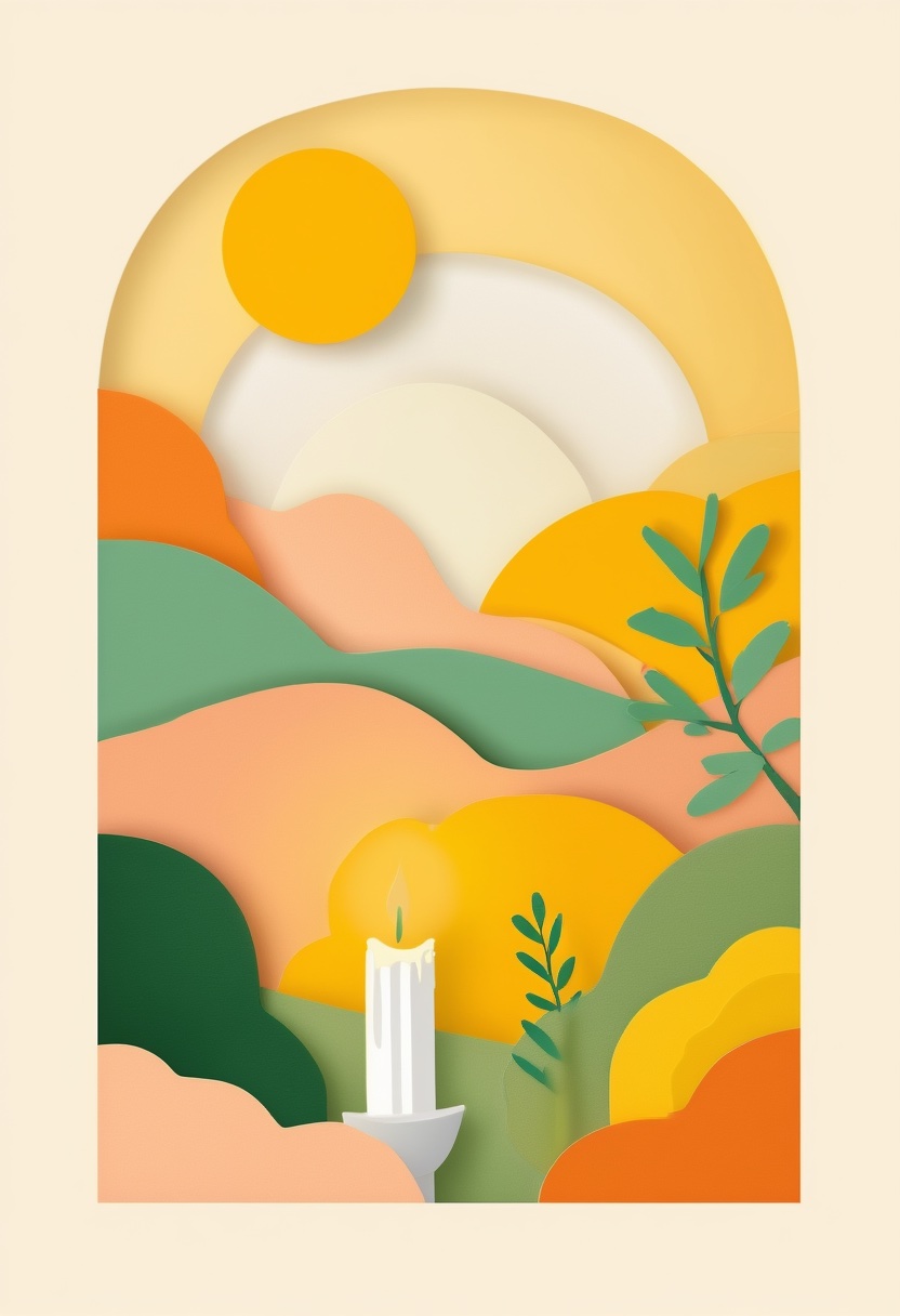 Sunlit Candle in Paper Hills
