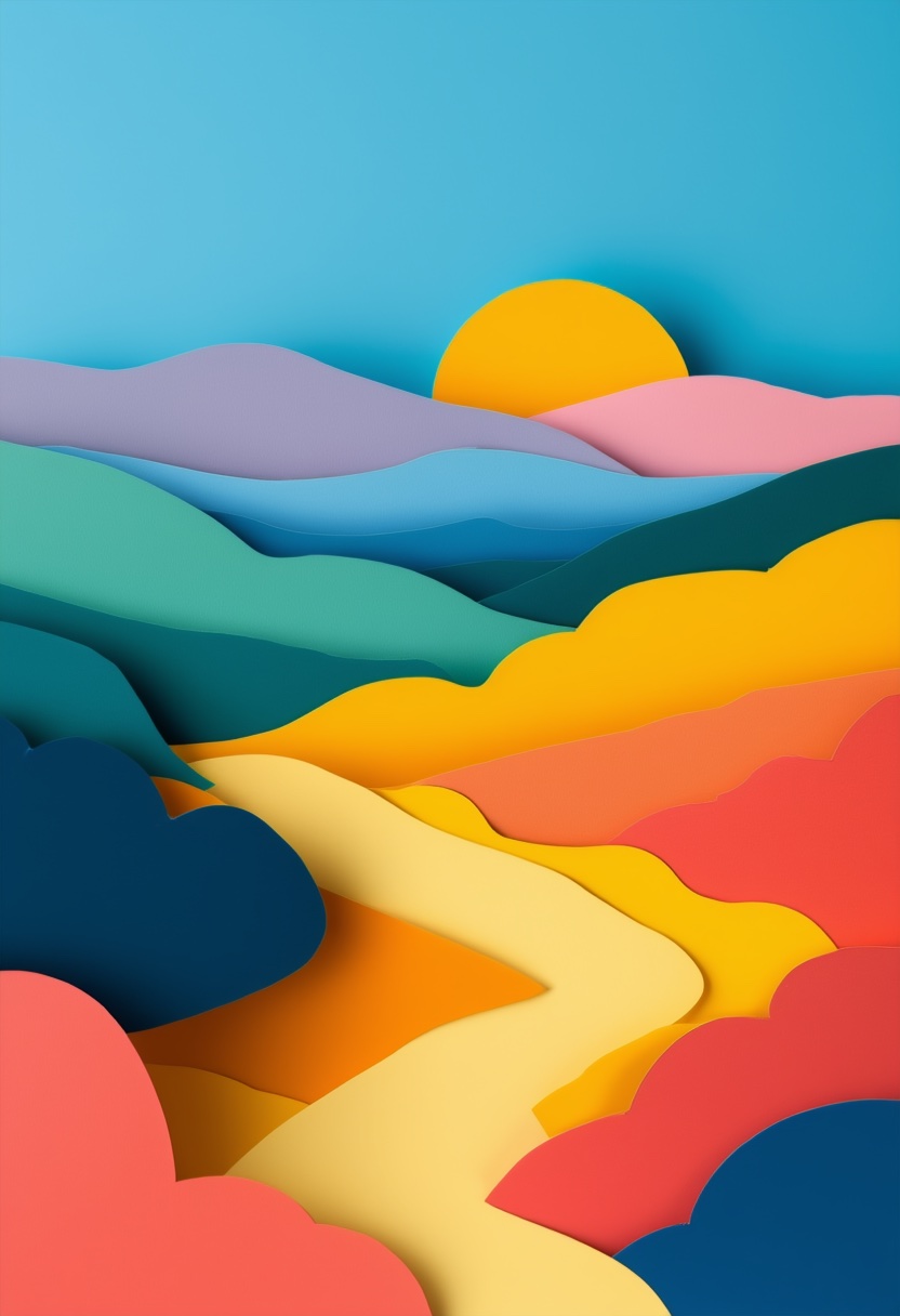 Sunlit Layered Mountain Sunrise