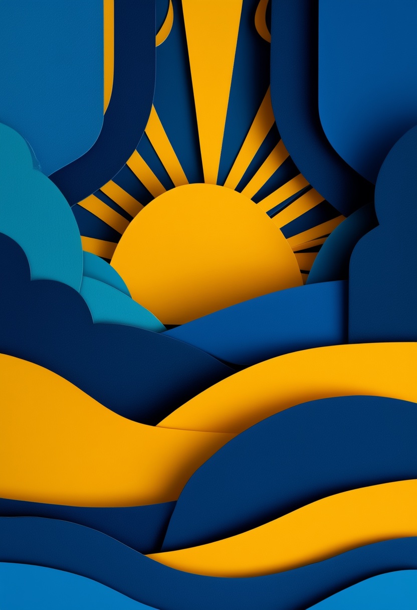 Sunlit Ocean Waves Collage