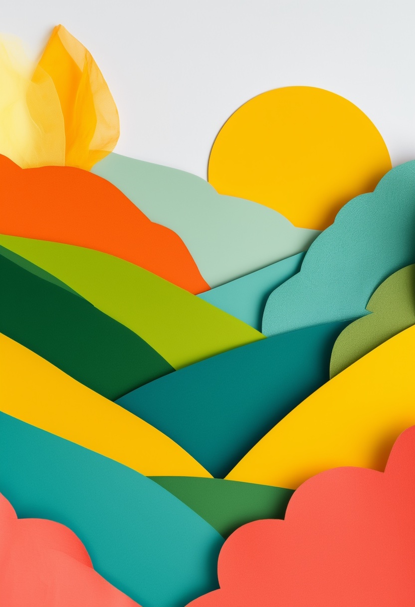 Sunlit Paper Mountains
