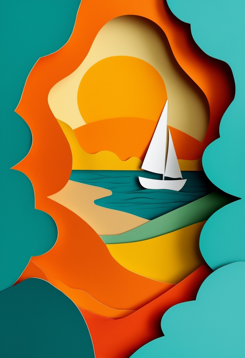 Sunlit Sailboat Sunset