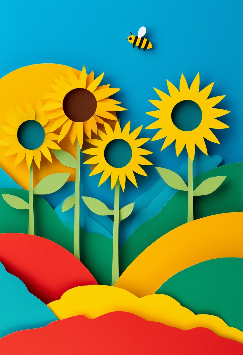 Sunlit Sunflowers Meadow