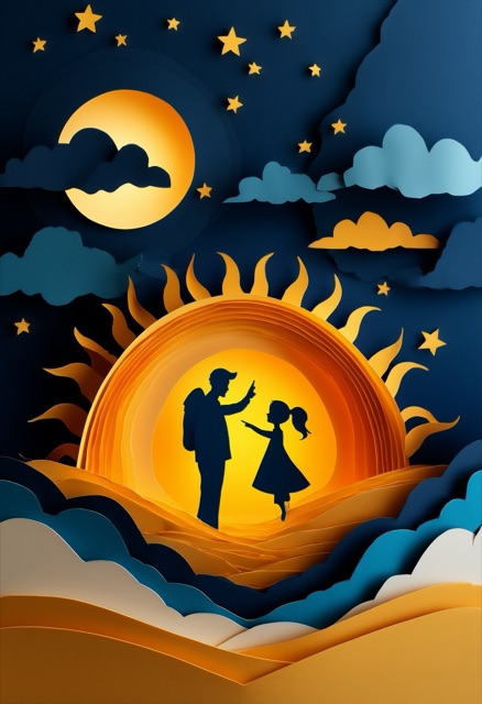 Moonlit Family Silhouette