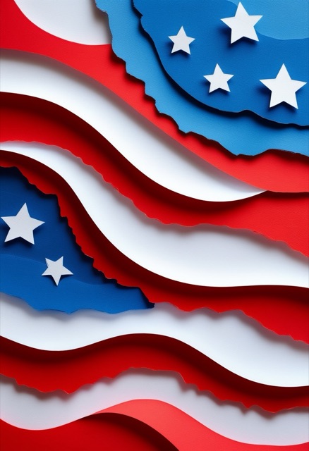 Patriotic Rippling Flag