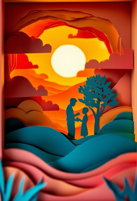 Sunset Family Silhouette