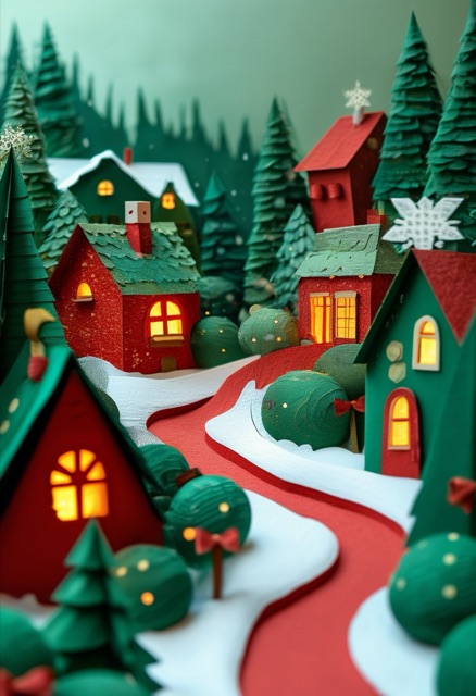 Winter Village Silhouette