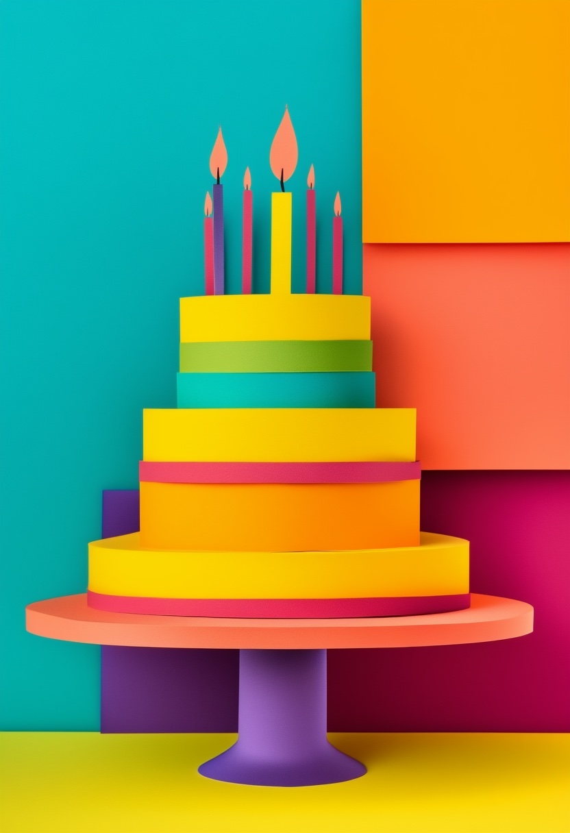 Vibrant Birthday Cake Celebration