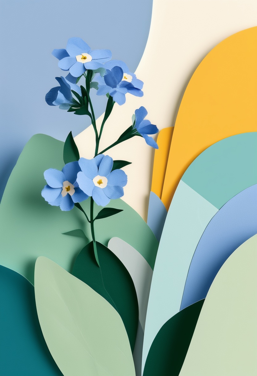 Vibrant Cut-Paper Floral Arrangement