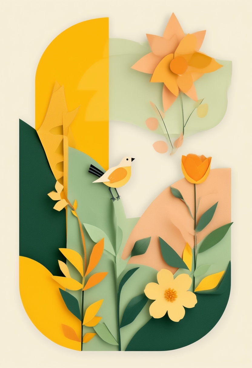 Vibrant Cut-Paper Garden