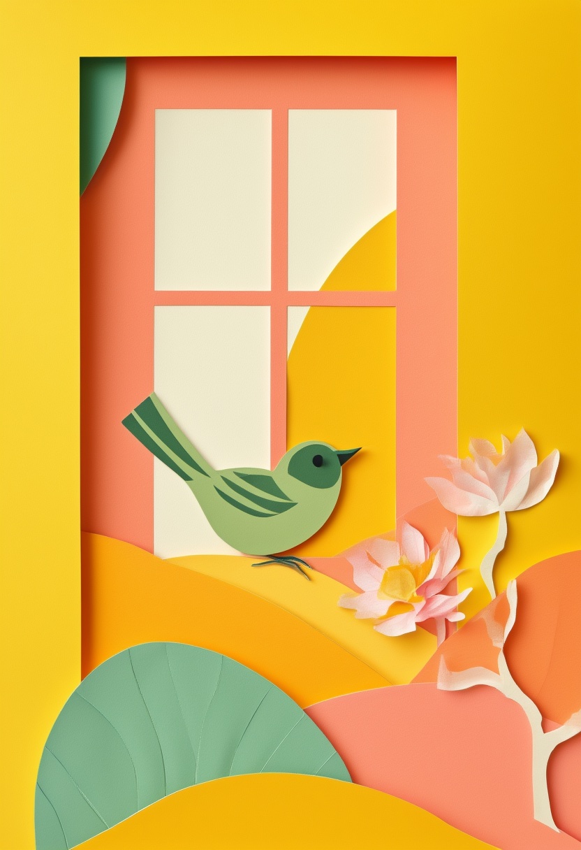 Vibrant Garden Bird Perch