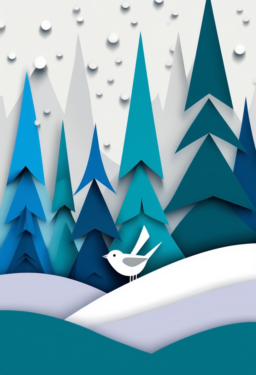 Winter Snowfall Bird Soar